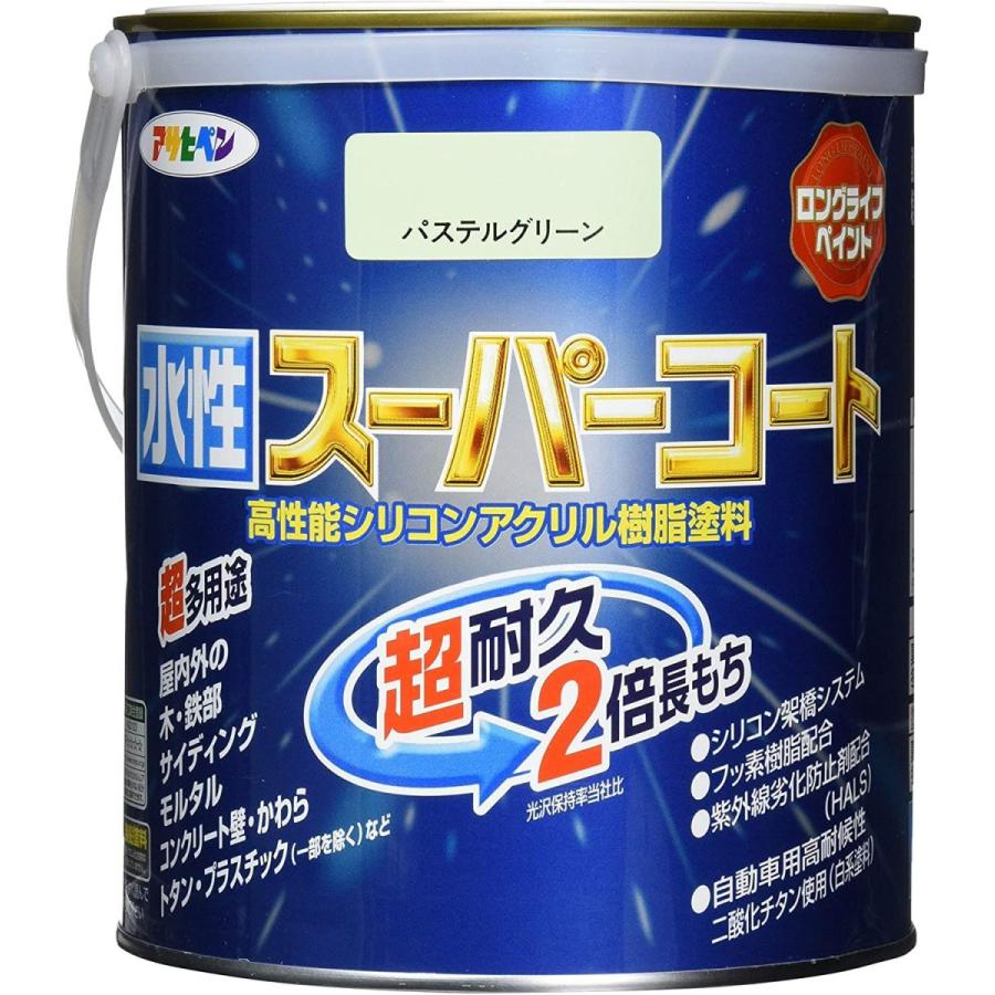 超安い アサヒペン ペンキ 水性スーパーコート 水性多用途 パステルグリーン 1 6l Dprd Jatimprov Go Id