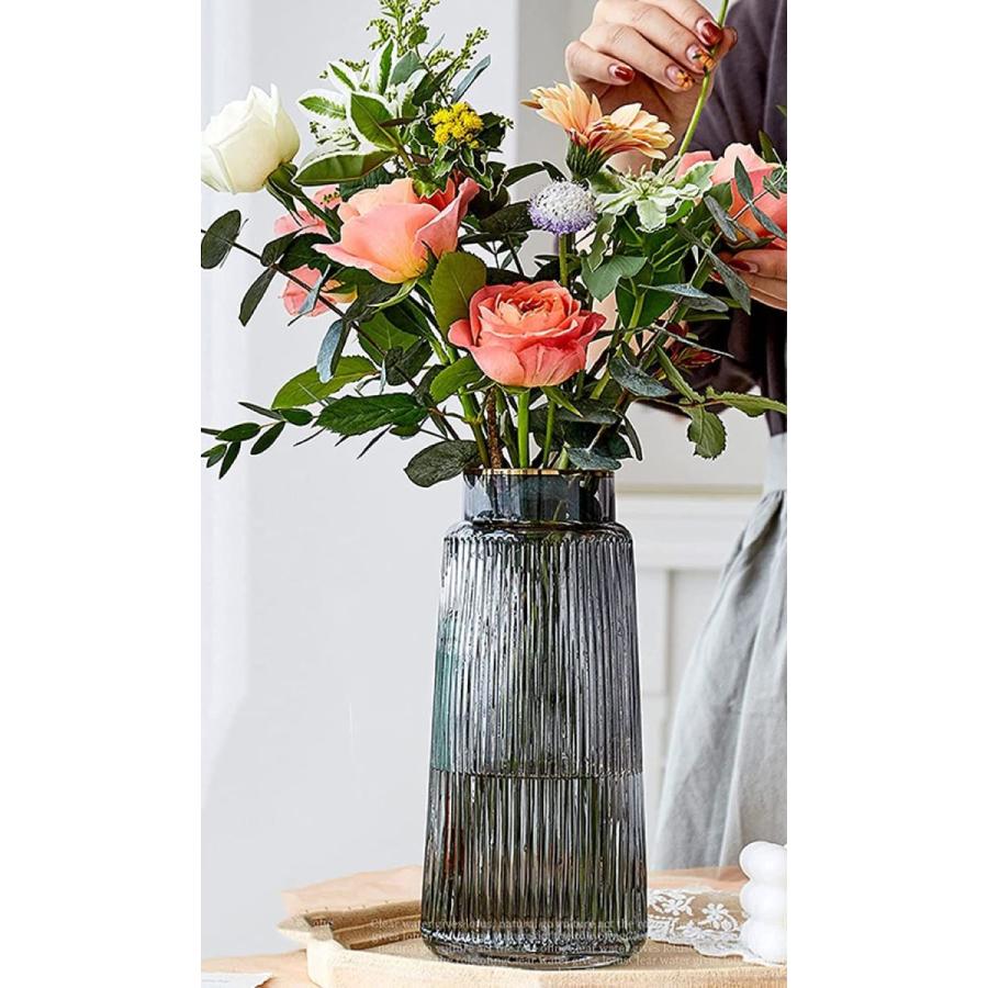 花瓶 ガラス 大 おしゃれ 透明 花器 フラワーベース 30cm 大きな花瓶 