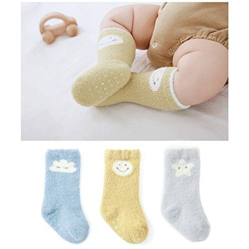 人気デザイナー ベビー服 シューズ Paipaiwa 3足セット ベビー キッズ 赤ちゃん ソックス 子供 靴下 滑り止め付き ふわふわ もこもこ 防寒 ルーム靴下 冬 厚手 Www Threeriversofs Com