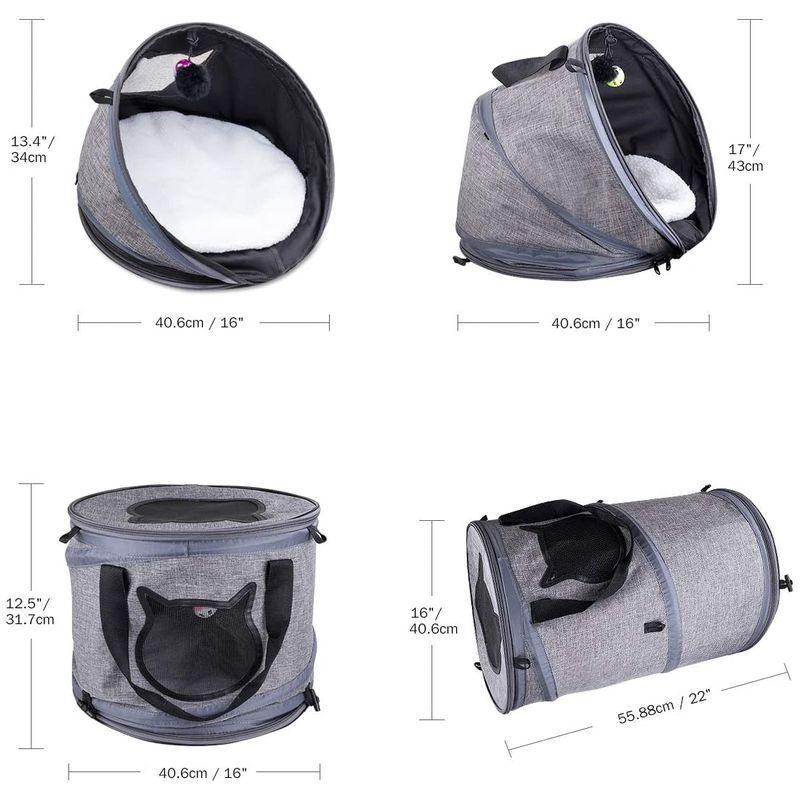ペットキャリー 猫ベッド 猫トンネル ペットハウス3IN1多機能 折りたたみ可 携帯しやすい 通気性 小動物用 旅行 通院 アウトドア お出｜wing-udon｜08