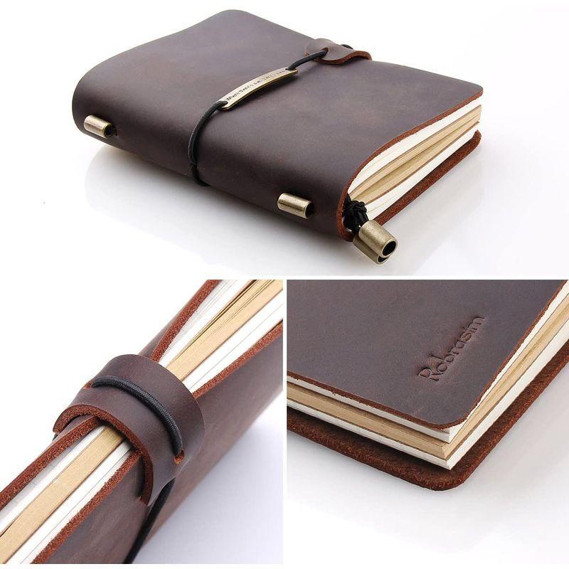 Refillable Handmade Traveler's Notebook, Leather Travel Journal Notebo｜wing-udon｜08
