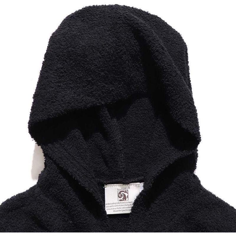 カシウェア Kashwere 0722 M Stk パーカー ブラック ボア レディース ロゴ刺繍 黒 オープニング大セール ボア