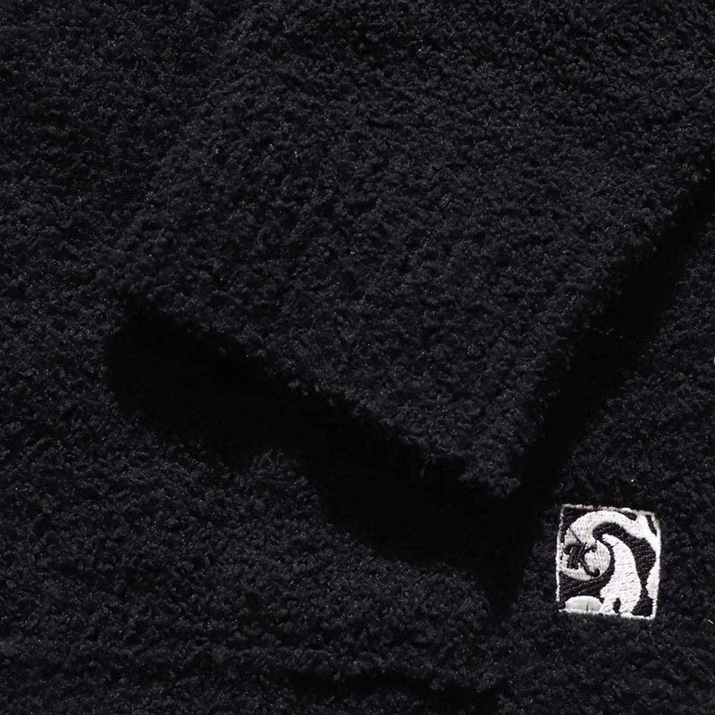 カシウェア Kashwere 0722 M Stk パーカー ブラック ボア レディース ロゴ刺繍 黒 オープニング大セール ボア