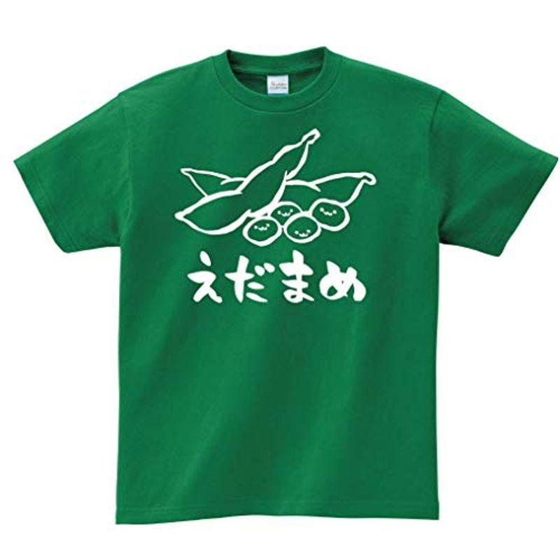 えだまめ 枝豆 おつまみ 食べ物 筆絵 イラスト おもしろ Tシャツ 半袖 グリーン M ウイングうどん 通販 Yahoo ショッピング