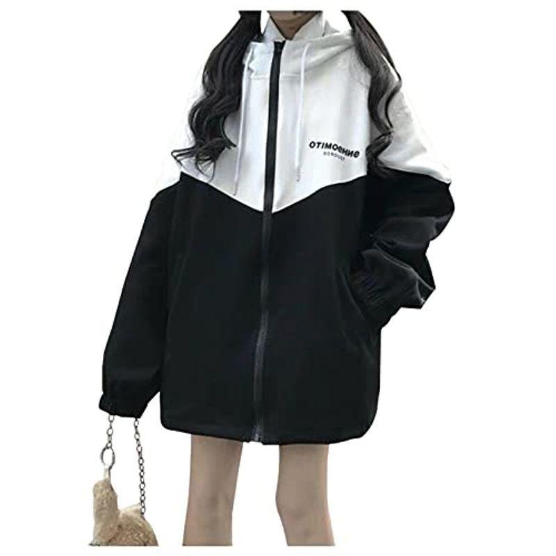 韓国系 ファッション レディース パーカー 長袖 最大15%OFFクーポン フード付 ジャケット ゆったり 92％以上節約 ジャンパー コート 薄手 体型カバー ブルゾン 軽量 防風