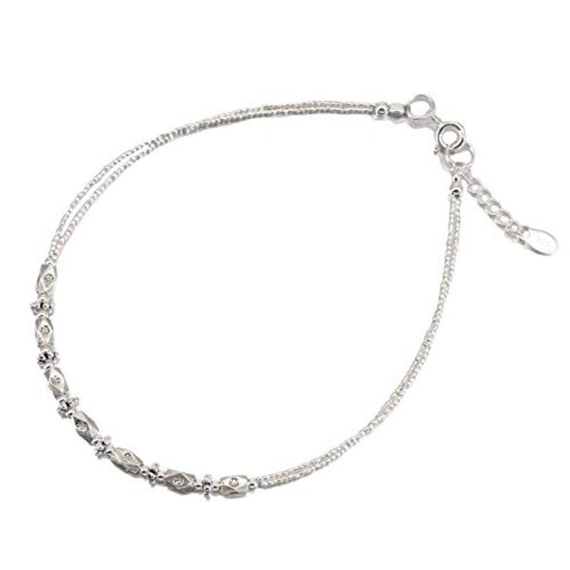 Orris カレン シルバー アンクレット 925 カレン族 重ね付け風 二重 ミサンガ メンズ アンクレット Www Autole Co Il