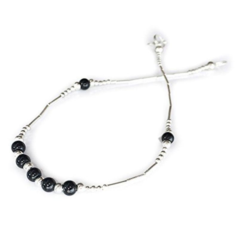 値引きする メンズアンクレット シルバー オニキス シルバーアンクレット 長さ約23cm アンクレット Bontammassage Vn