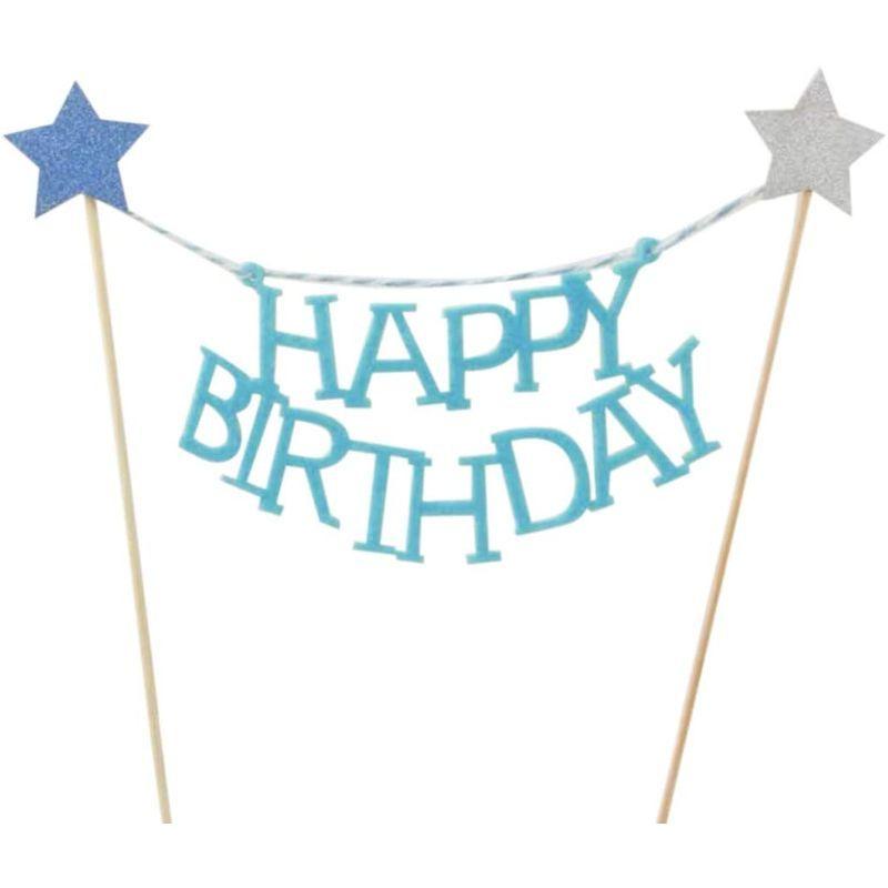 新品 送料無料 Birthday Happy ブルー 三角ガーランド 飾り 新作入荷 Happy
