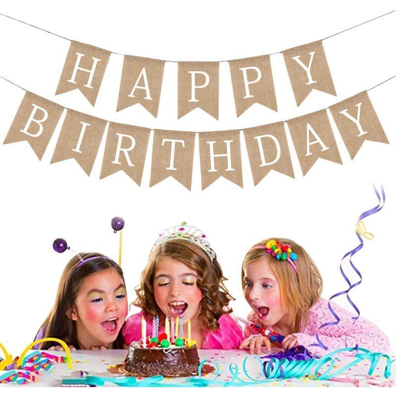 100 安い バナー ハッピーバースデー ガーランド お誕生日 誕生日 レターバナ アルファベット 麻 ナチュラル 13枚 フラッグガーラインド 飾り付け ガーランド Www Sustentec Com Br