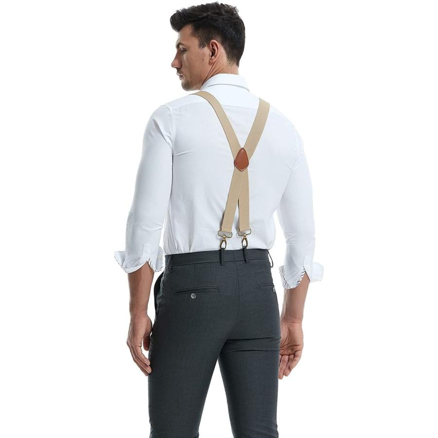 色ブラック Mendeng サスペンダー メンズ X型 ブラック 無地 3 5ｃｍ幅 いろんな色 カジュアル ビジネス フォーマル 簡単着脱 安定感 注目の福袋をピックアップ