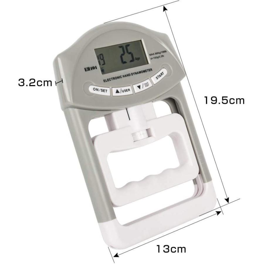 Zoarlan デジタル握力計 握力測定 握力強化用 贈答品 記録更新機能付き 0 90kg ハンドグリップメーター 19人登録 男女兼用