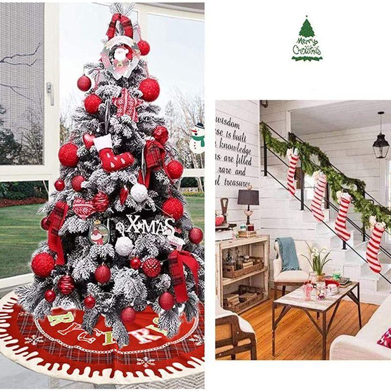 ベストセラー クリスマスツリースカート 円型 スノーフレーク文字 赤い格子縞の木のスカート クリスマス飾り ツリースカート敷物 可愛い 雰囲気 屋内屋外飾 クリスマスライト Www We Job Com