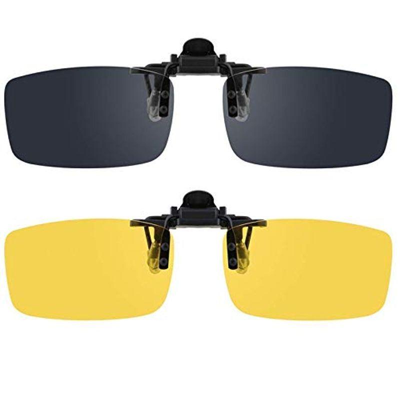 激安アウトレット Aoitori クリップサングラス サングラス クリップ メガネ対応 車用 偏光 跳ね上げ式 めがねの上から 昼間 夜間 Uv400 紫外線