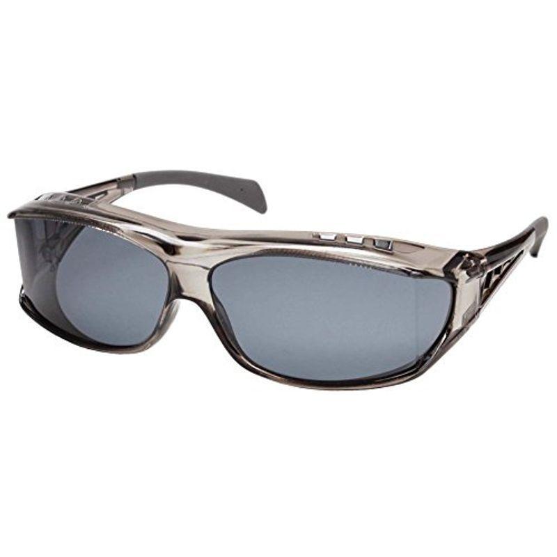 花粉防止・防塵対策 偏光オーバーグラス Polarized Over Sunglasses クリアグレイスモーク