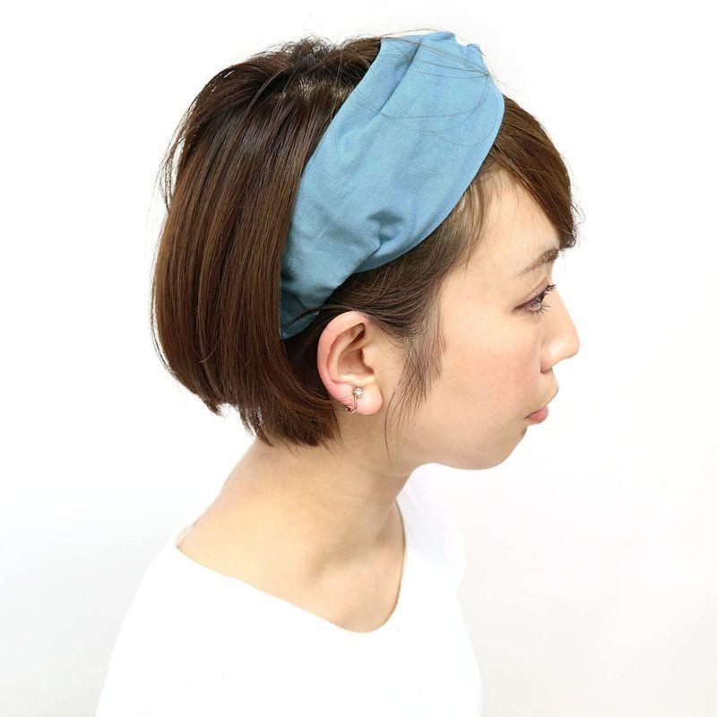 ヘアバンド クロスデザイン 浅はなだ 無地 カラー 洗える 綿100 日本製 ターバン ハンドメイド 手ぬぐいで作ったヘアバンド 004 ウイングワカ 通販 Yahoo ショッピング