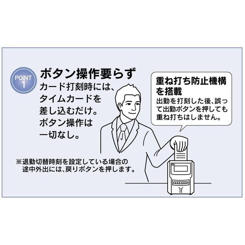 マックス　タイムレコーダー　1日6回印字　月間集計機能付き　電波時計搭載　ER-250S2