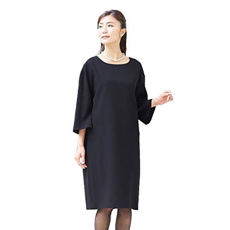 ブラックフォーマル B Gallery 洗える ウォッシャブル対応 コクーンシルエット サマーフォーマル 喪服 礼服 葬儀 黒 ワンピース