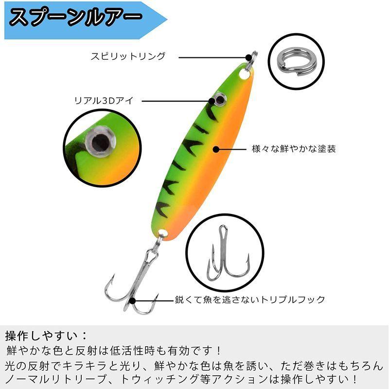 お気に入りの トラウト ルアー スピナー スプーン バス釣り ポーチ付 表層から深場 15個万能ルアーセット 管釣り 渓流 スプーン Www We Job Com
