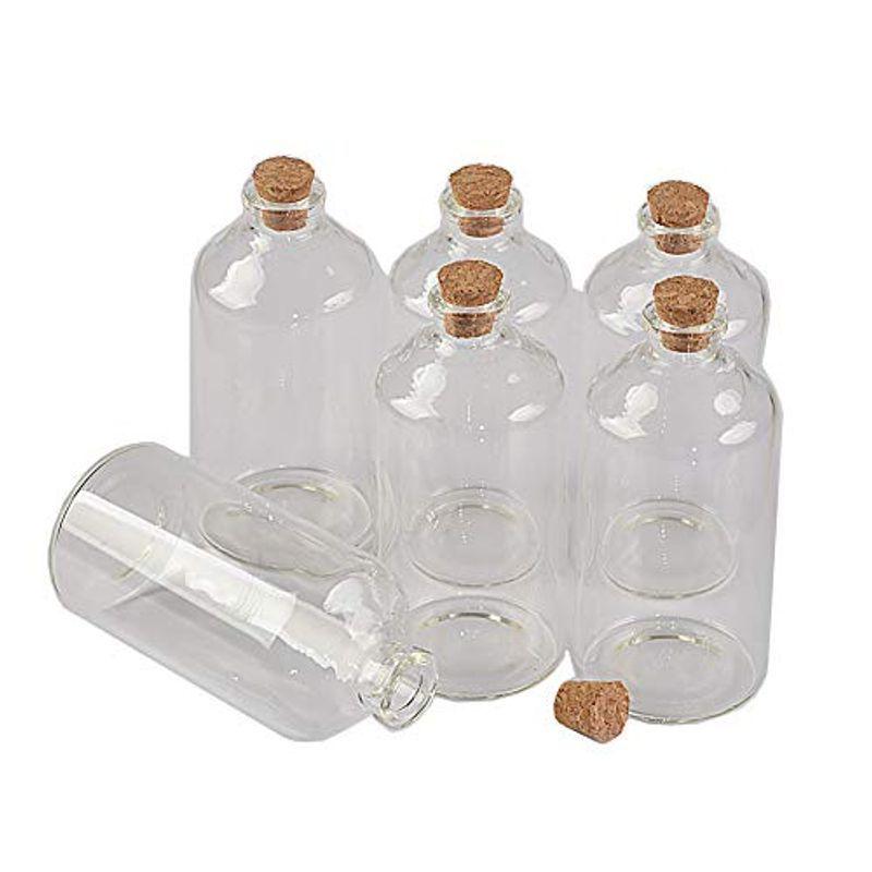 無料配送110MLワイン軟木栓 透明ガラス瓶， 瓶を飾る 小さなボトル 祝福ボトル 空のガラス瓶 透明な容器 (12, 110ML)