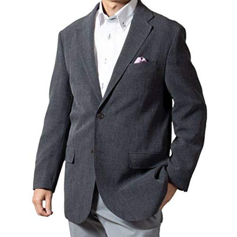 ジャケット メンズ ブレザー サマージャケット 春夏 軽量 涼感 アンコンジャケット ビジネス カジュアル ゴルフ 3501 2紺グレー ウイングワカ 通販 Yahoo ショッピング