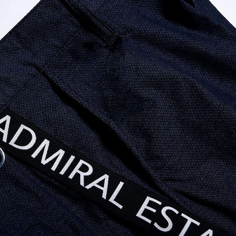 アドミラル ゴルフ ゴルフパンツ サイドロゴライン テーパードパンツ ADMA227 メンズ ネイビー LL ゴルフ ゴルフパンツ サイドロゴライン テーパードパンツ ADMA227 メンズ ネイビー LL 本体：ナイロン70％　ポリエステル17％　ポリウレタン13％　テープ部分：ポリエステル90％　ポリウレタン10％