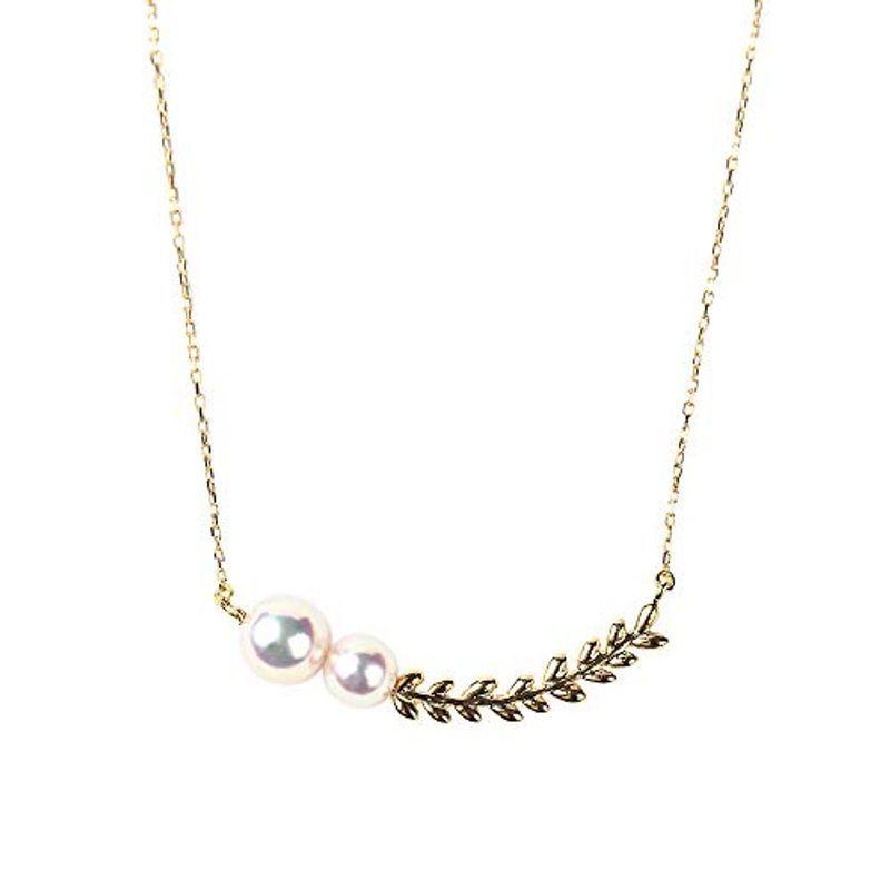 Petit Leaf パール ペンダント K18 ネックレス レディース ギフトラッピング済み