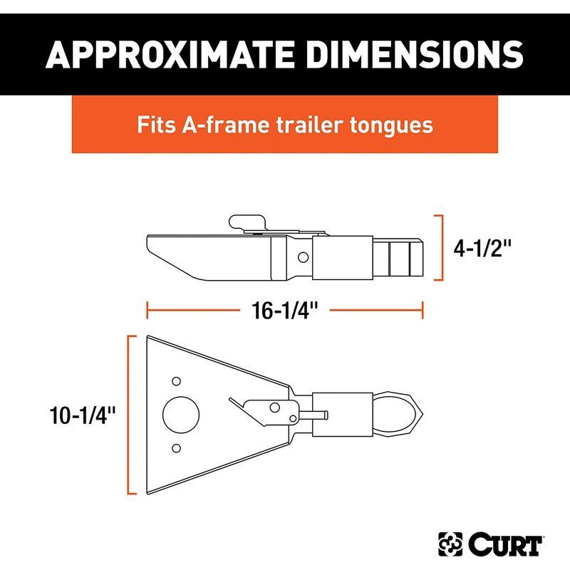 CURT　25217　ブラック　2インチ　7ポンド　トレーラーカプラー　Aフレーム　ヒッチボール