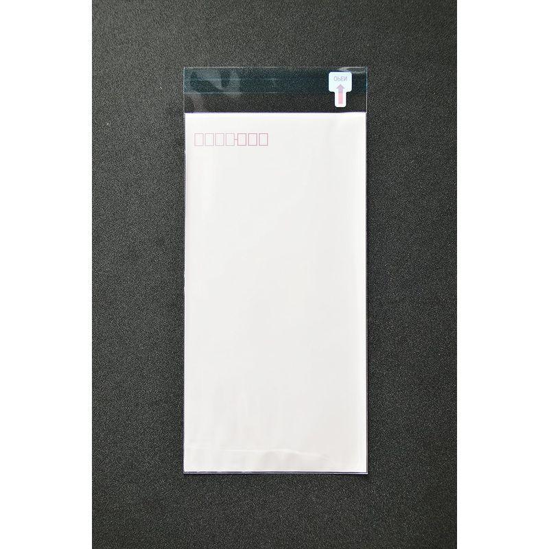 印刷透明封筒 長3 4,000枚 OPP 50μ(0.05mm) 表：白ベタ 切手 筆記可 郵便 赤枠付き 静電気防止処理テープ付き 折線付 - 2