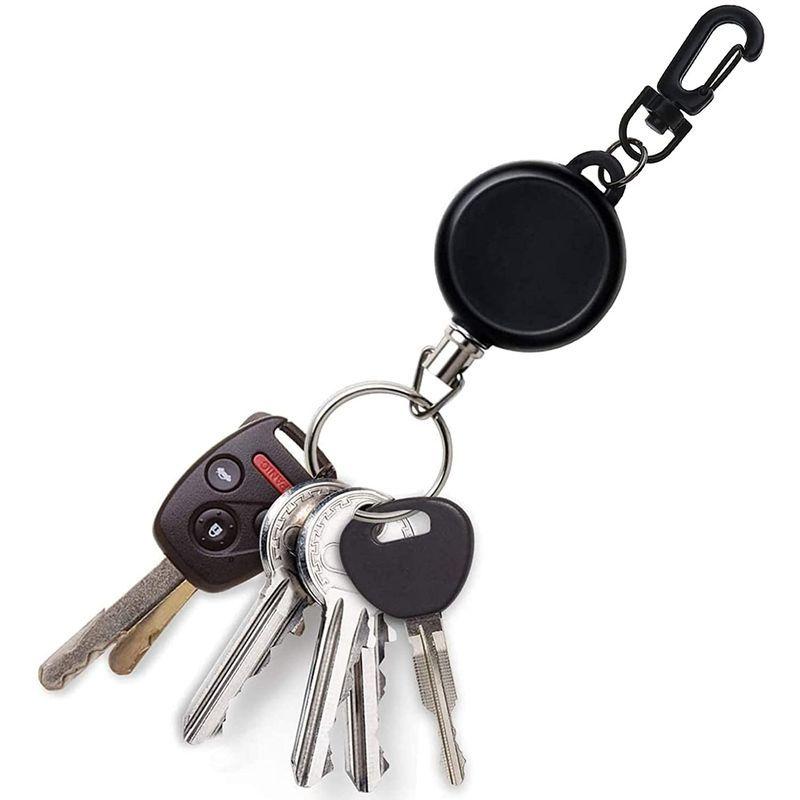 キーリール 強力リールキーホルダー ワイヤー リール アウトドア 伸縮55cmスチールワイヤー 紛失防止 カラビナ付 ブラック 3個セット 翼だよ 通販 Yahoo ショッピング