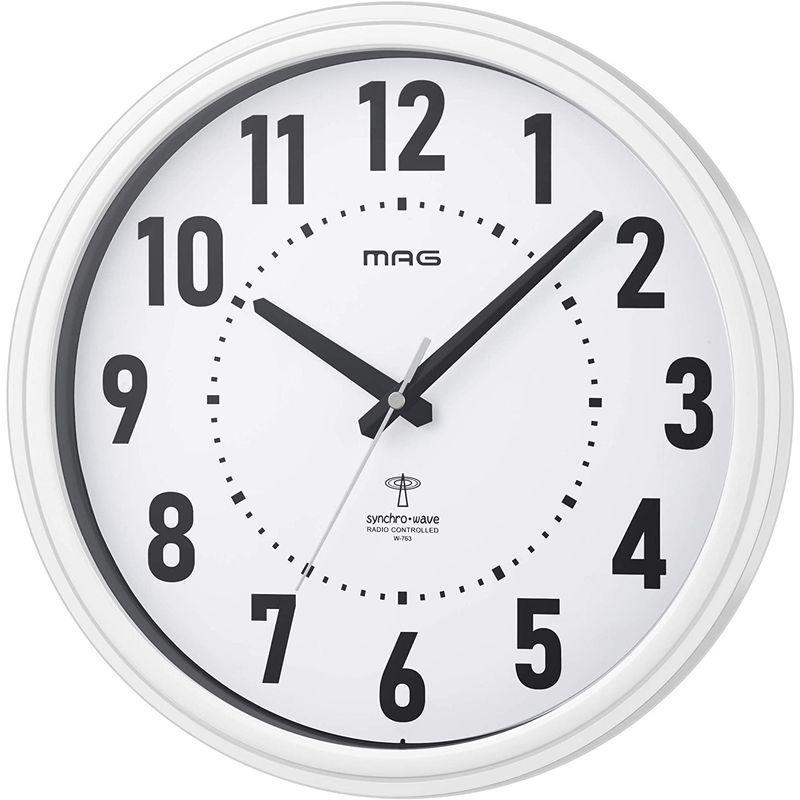 MAG(マグ) 掛け時計 電波時計 アナログ ケレス 夜間秒針停止機能付き ホワイト W-763WH-Z 掛け時計、壁掛け時計 