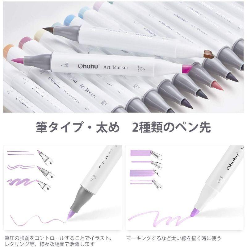 Ohuhu イラストマーカー 薄色 48色 パステルカラー 筆 太字 浅い色 筆先 ふでタイプ ブレンダーペン付き 手帳 イラスト 色塗り 翼だよ 通販 Yahoo ショッピング