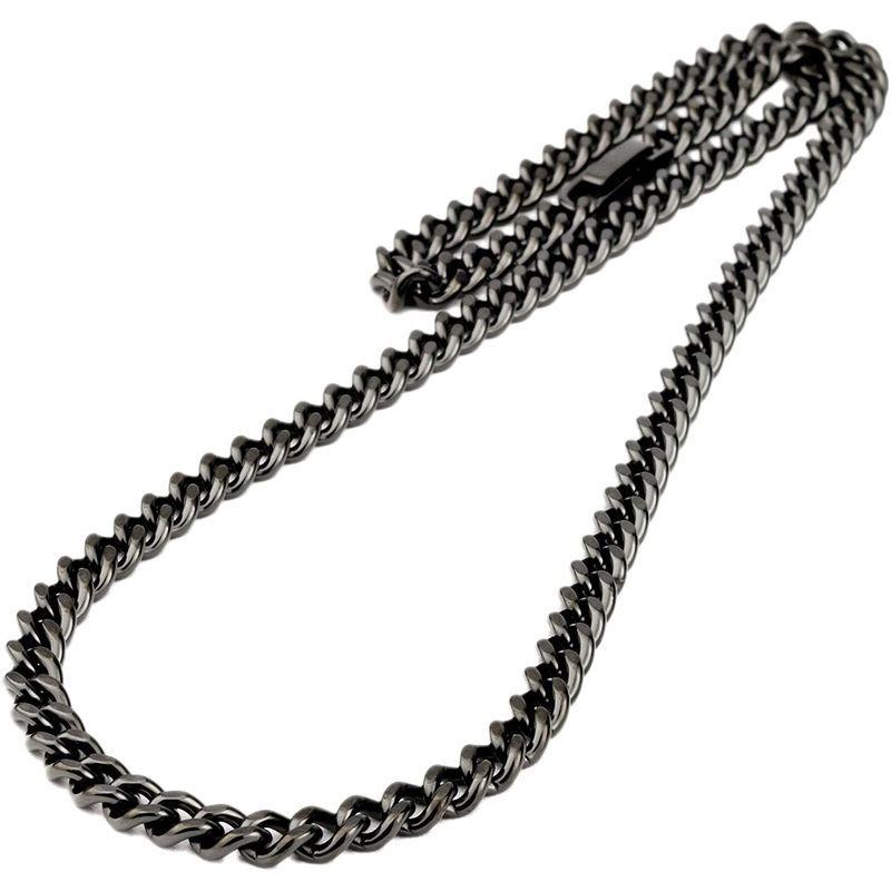 チタン ブラックネックレス 2面カット喜平50cm メンズ 5.7mm幅 チェーン （ブラックイオンプレーティング加工) TITAN 金属ア 約 ブラックネックレス 2面カット喜平50cm メンズ 7mm幅 チェーン ブラックイオンプレーティング加工 TITAN 金属ア
