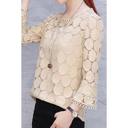 送料無料２〜３日後到着 総レース七分丈ブラウス 身頃裏地付き 白 ベージュ からし　MからXXLサイズ  コーラス 合唱用ブラウス  コーラス衣装 演奏会衣装　白 |  | 03