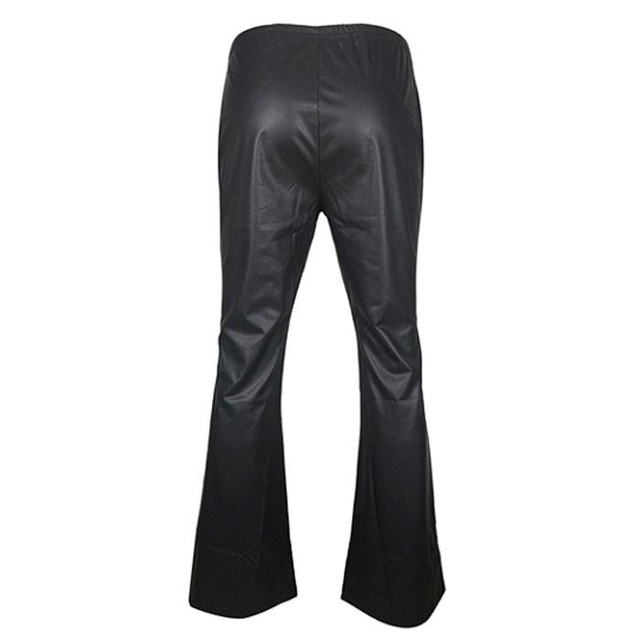 送料無料２〜３日後到着 ジャズ スピンドル ストレッチパンツ フェイクレザー フレアパンツ セクシーなストレッチパンツ 普段のおしゃれにも最適  M L XL 黒 |  | 08