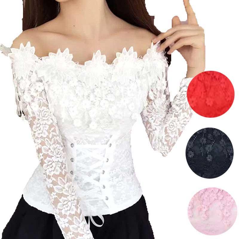 送料無料２〜３日後到着 コーラス 衣装 ブラウス 社交ダンス トップス　無地豪華レース長袖ブラウス 伸縮性ある総レース 裏地付き Ｍ  (８２cm)サイズ 白 黒 赤 :cu23130:衣装通販ウイングヤフー店 - 通販 - Yahoo!ショッピング