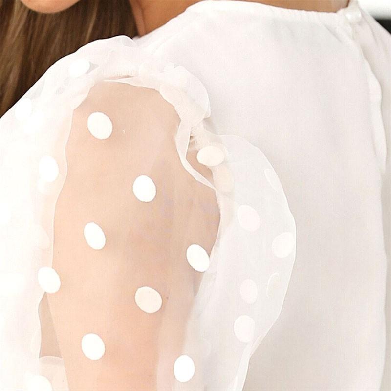 送料無料(２〜4日後到着)コンサートコーラス 衣裳 ブラウス 社交ダンス 演奏 トップス 長袖ドットシースルー かぶりタイプブラウス 白 黒 サーモンピンク |  | 07