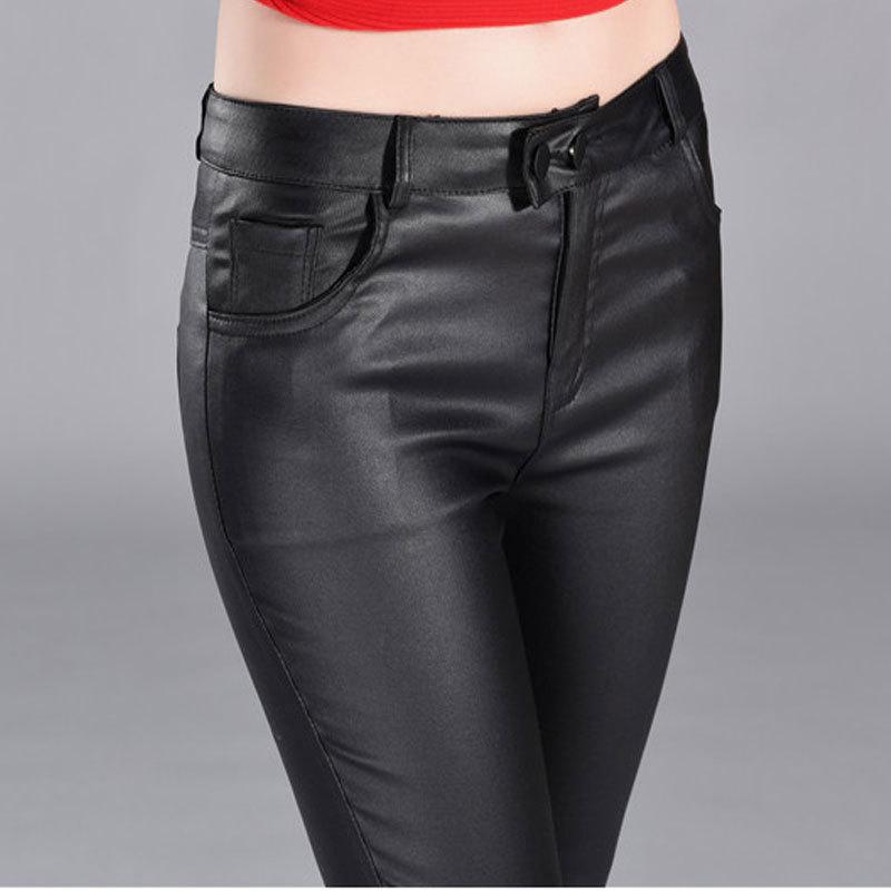 送料無料２〜3日後到着 レザースキニーパンツ  レディース ジャズ ダンス ステージ 普段のおしゃれにも最適  年中使用可能 細身タイプ S M L 黒 |  | 03