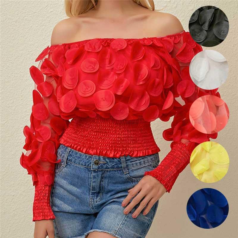 送料無料２〜３日後到着 演奏会 コーラス ブラウス 社交ダンス トップス 演奏会 シースルー地にパッチワーク ブラウス 長袖ボートネックトップス かぶりタイプ | 