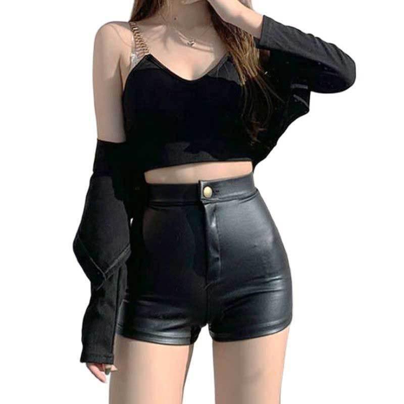 送料無料2〜4日後到着 レザーショートパンツ ホットパンツ レディース