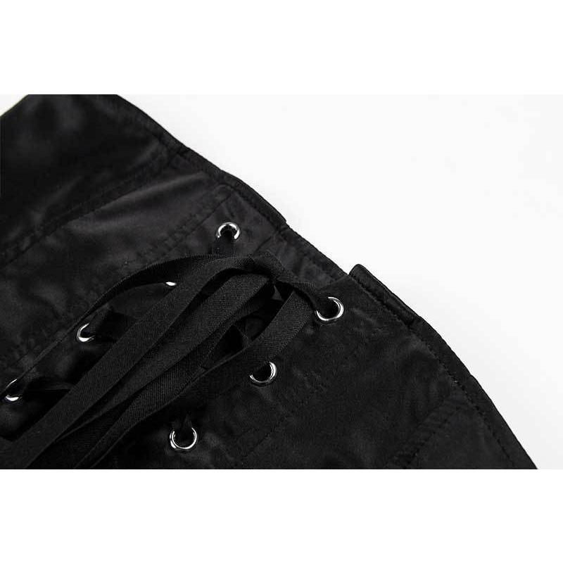 送料無料２〜３日後到着　ダンス衣装 ヒップホップ ハイウエストセクシーミニサテンレース スカート カジュアルスカート 後ろシームレスファスナー 黒 |  | 08