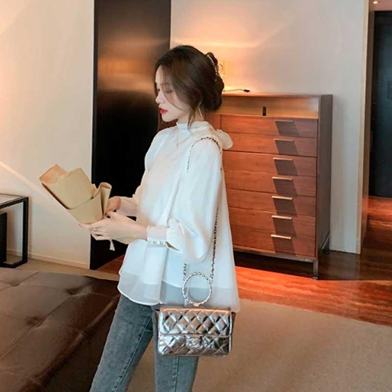 送料無料2〜4日後到着 演奏会 ブラウス コーラス ブラウス 第九 合唱衣装 長袖ブラウス 白 ローズピンク ＭからＸL オーガンジー総裏地付き 後ろリボン付き |  | 04