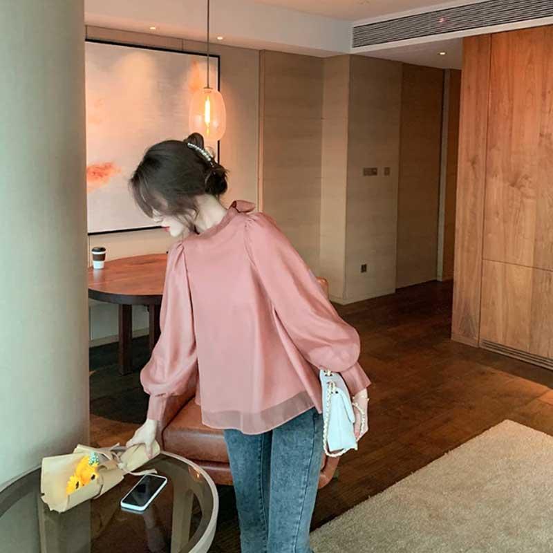 送料無料2〜4日後到着 演奏会 ブラウス コーラス ブラウス 第九 合唱衣装 長袖ブラウス 白 ローズピンク ＭからＸL オーガンジー総裏地付き 後ろリボン付き |  | 07