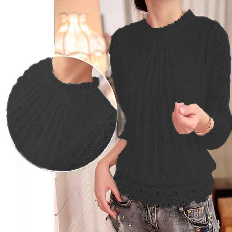 送料無料2〜4日後到着 演奏会 コーラス ブラウス 白 黒 第九 合唱衣装 白 黒 ＭからXLサイズ 総レーススタンド衿 身頃レース 裏地付き 1個ボタン かぶりタイプ |  | 03