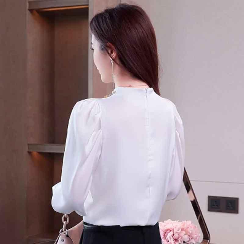 送料無料2〜4日後到着 演奏会 コーラス ブラウス 第九 合唱衣装 入学式 長袖ブラウス 白 黒 ベージュ Ｓ〜XXL ジョーゼット地 ボトルネック アームタック入り |  | 06