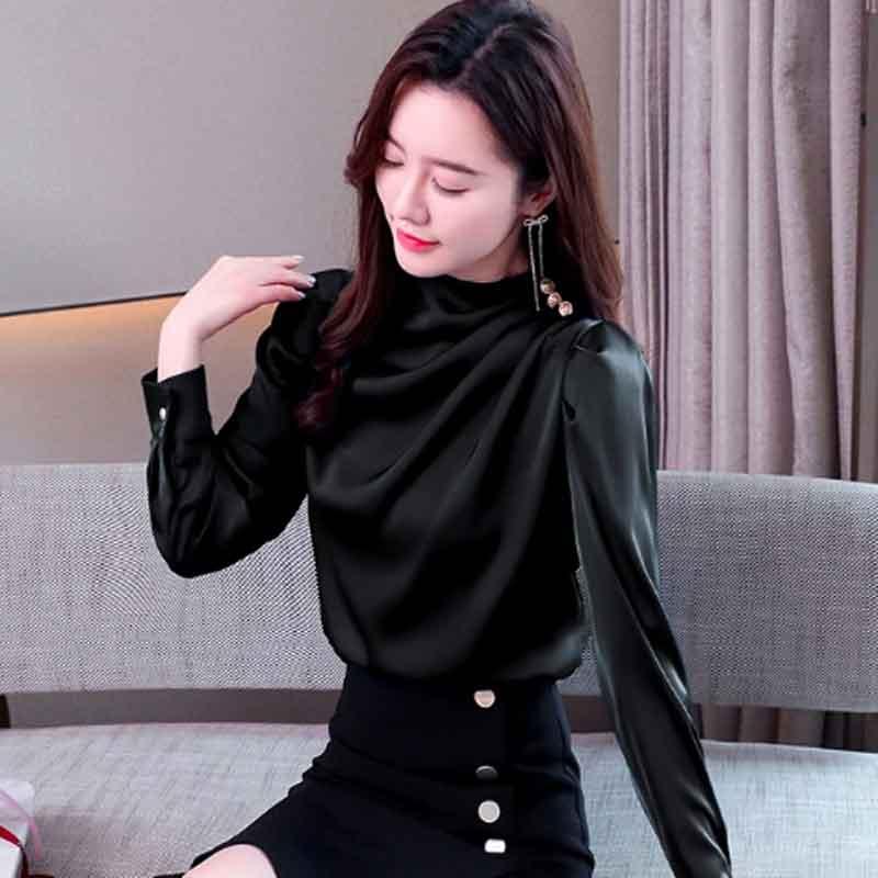 送料無料2〜4日後到着 演奏会 コーラス ブラウス 第九 合唱衣装 入学式 長袖ブラウス 白 黒 ベージュ Ｓ〜XXL ジョーゼット地 ボトルネック アームタック入り |  | 08