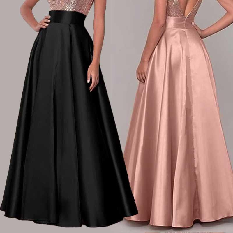 bakugai202601 演奏会 コーラス衣装 ロングスカート 上質サテン地 黒