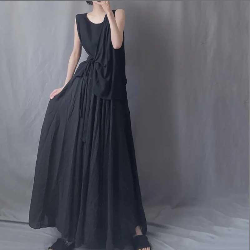 送料無料2〜3日で到着 演奏会 コーラス ロングスカート 黒 グレー 第九 合唱衣装 ロングスカート け廻したっぷりウエスト総ゴム  64cm〜94cmONEサイズ |  | 02