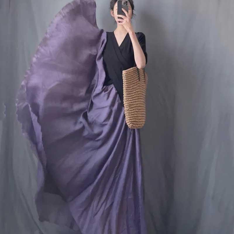 送料無料2〜3日で到着 演奏会 コーラス ロングスカート 黒 グレー 第九 合唱衣装 ロングスカート け廻したっぷりウエスト総ゴム  64cm〜94cmONEサイズ |  | 05