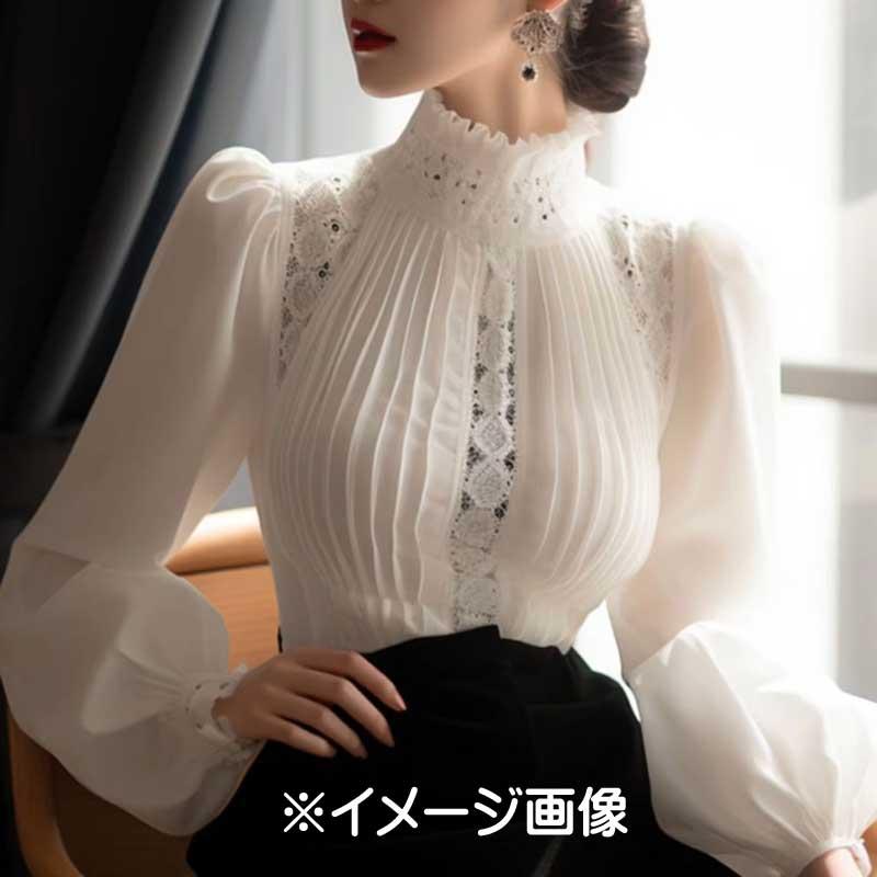 送料無料2〜4日後到着 演奏会 コーラス ブラウス フォーマル 第九 合唱衣装 入学式 長袖ブラウス 白 MからXXLサイズ ショート丈デザイン かぶりタイプ 白 |  | 01