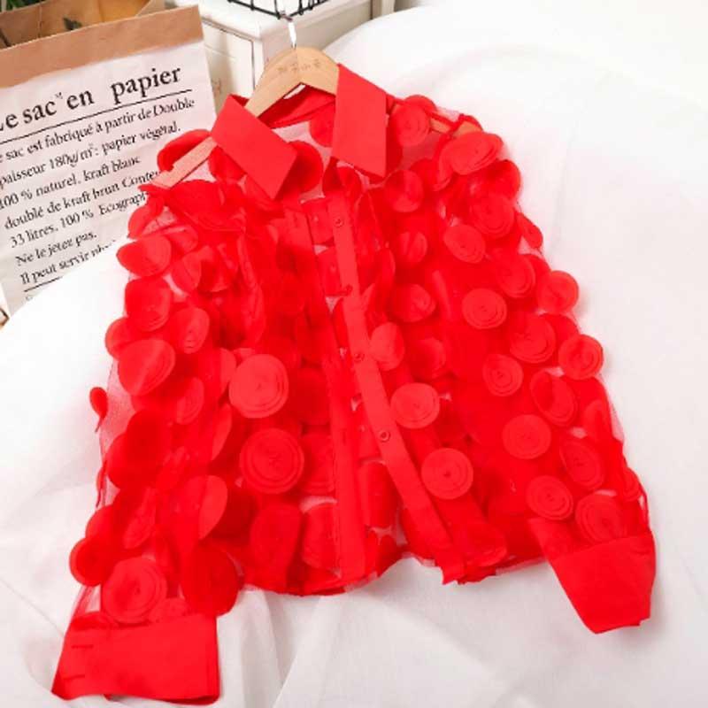 送料無料２〜３日後到着 演奏会 コーラス ブラウス 社交ダンス トップス 演奏会 シースルー地にパッチワーク ブラウス 長袖前開きボタンタイプ |  | 07